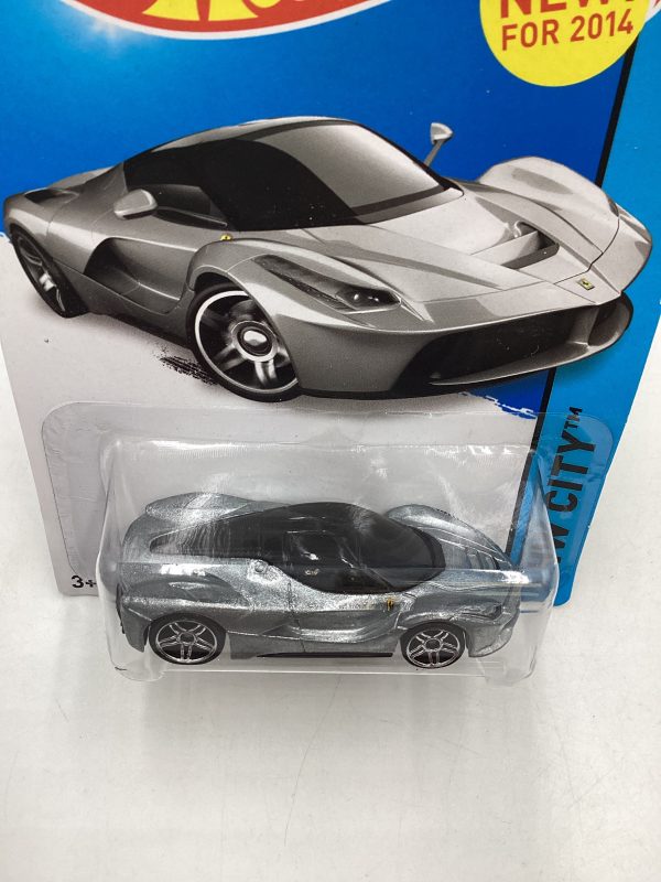 2014 Hot wheels #038 Laferrari Silver w Protector Online Hot Sale