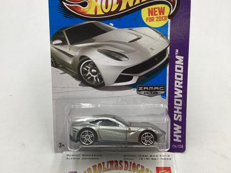 2013 Hot Wheels #174 Zamac FerrariF12Berlinetta with protector on Sale