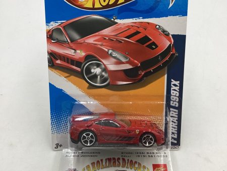 2012 Hot wheels #125 Red Ferrari 599XX with protector Hot on Sale