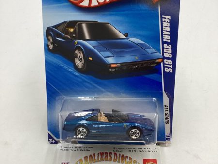 2010 Hot Wheels #128 Blue Ferrari 308 GTS with protector Sale