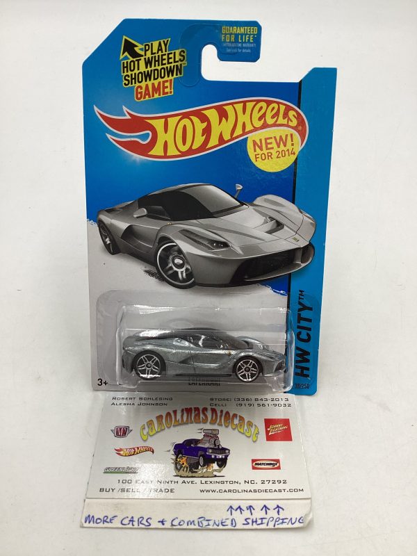 2014 Hot wheels #038 Laferrari Silver w Protector Online Hot Sale