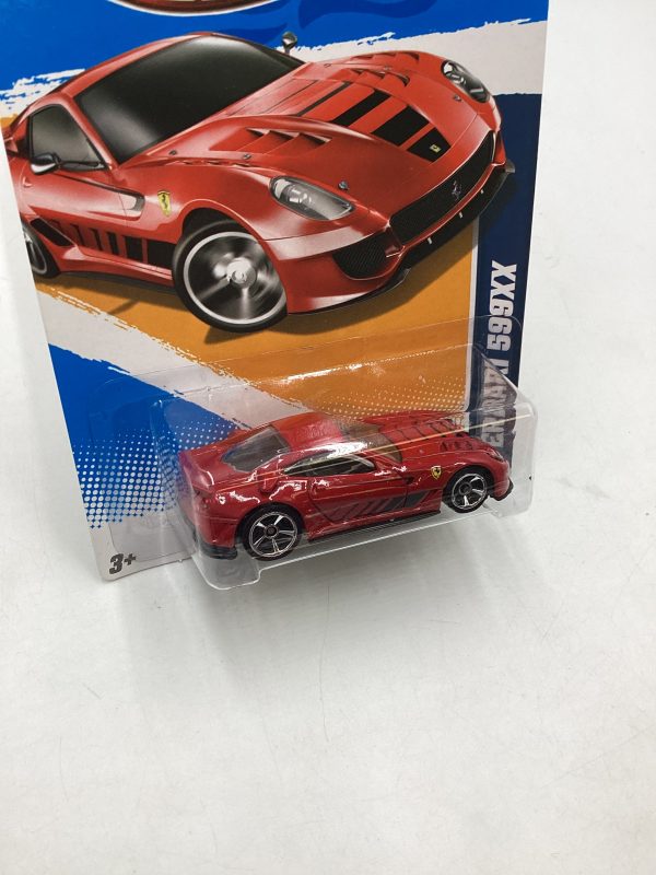 2012 Hot wheels #125 Red Ferrari 599XX with protector Hot on Sale