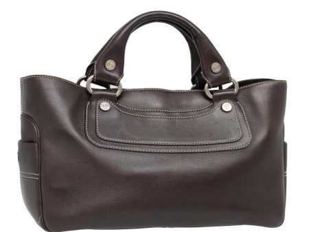 CELINE Boogie bag Hand Bag Leather Brown Silver fm3883 Discount