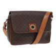 CELINE Macadam Canvas Shoulder Bag PVC Leather Brown yk14126 Supply