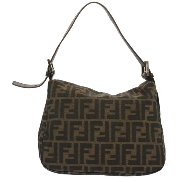 FENDI Zucchino Canvas Mamma Baguette Shoulder Bag Black Brown  ep3562 Discount