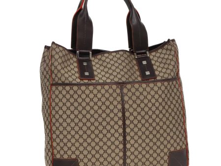 CELINE Macadam Canvas Tote Bag Brown Silver bs18546 Sale