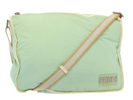 FENDI Zucchino Canvas Shoulder Bag Nylon Green  hk1304 Online now