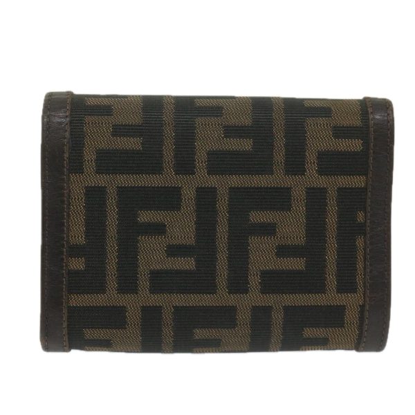 FENDI Zucca Canvas Wallet Black Brown  ai711 Fashion