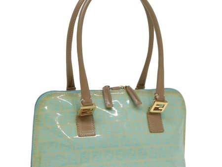 FENDI Zucchino Canvas Shoulder Bag Enamel Peppermint  84217 Online