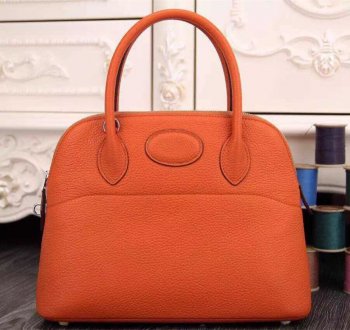 Hermes Bolide 31cm Togo Leather Orange Bag For Sale