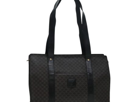 CELINE Macadam Canvas Tote Bag PVC Leather Black 91611 Sale