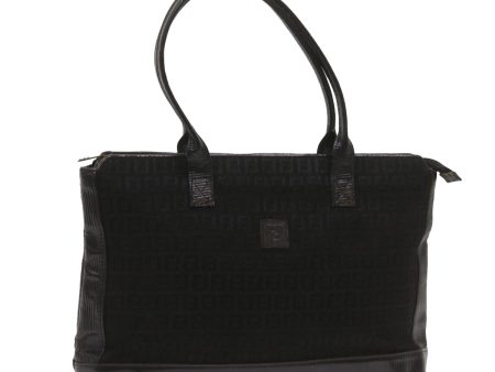 FENDI Zucchino Canvas Tote Bag Black  68585 Sale