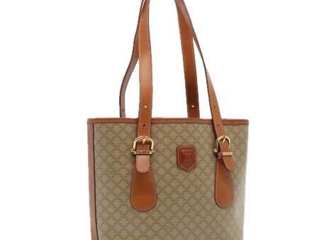 CELINE Macadam Canvas Tote Bag Beige Gold 88763 Cheap