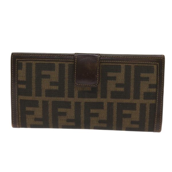 FENDI Zucca Canvas Long Wallet Black Brown  yk10582 Supply