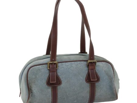 CELINE C Macadam Canvas Shoulder Bag Light Blue 83983 Online now