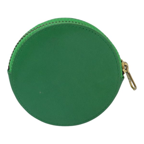 CELINE Coin Purse Leather Green Gold 87854 For Cheap