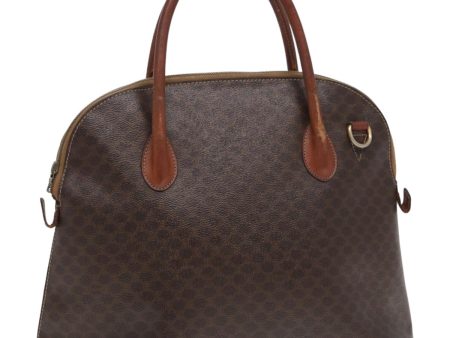 CELINE Macadam Canvas Hand Bag PVC Leather Brown 83741 Online Hot Sale