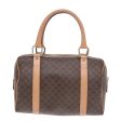 CELINE Macadam Canvas Hand Bag PVC Leather Brown 93554 Cheap