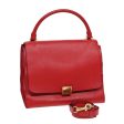 CELINE Trapeze Hand Bag Leather Suede 2way Red Gold 85397 Online