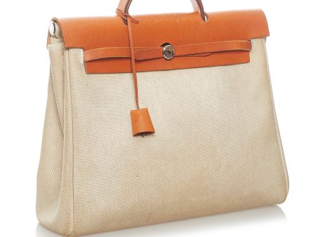 Hermes Herbag Canvas Satchel (SHG-33496) Discount