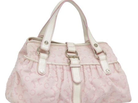 CELINE C Macadam Canvas Hand Bag Pink Gold fm3873 Fashion