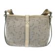 CELINE C Macadam Canvas Shoulder Bag Leather Light Blue White gold bs16956 Online now