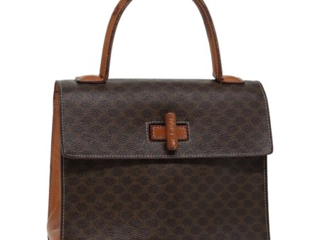 CELINE Macadam Canvas Hand Bag PVC Leather Brown 84552 Sale