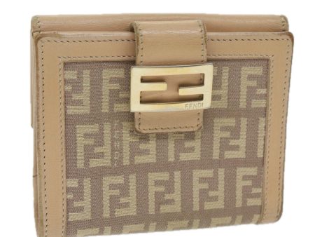 FENDI Zucchino Canvas Mamma Wallet Beige  ai712 Online Sale