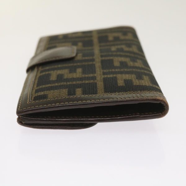 FENDI Zucca Canvas Long Wallet Black Brown  yk10582 Supply