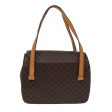 CELINE Macadam Canvas Hand Bag PVC Leather Brown Gold 87429 Sale