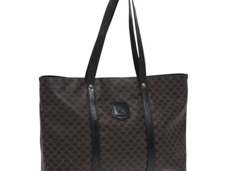 CELINE Macadam Canvas Tote Bag PVC Black Gold 85704 Cheap