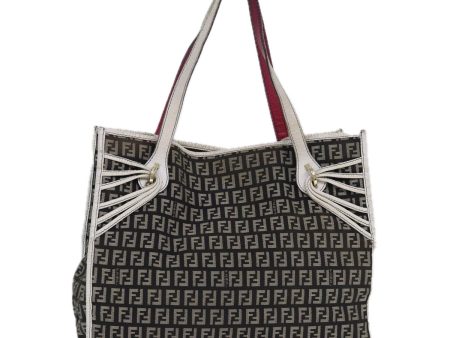 FENDI Zucchino Canvas Tote Bag Brown Gold  84553 Online Hot Sale