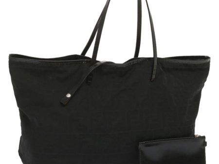 FENDI Zucca Canvas Tote Bag Black  hk1174 on Sale