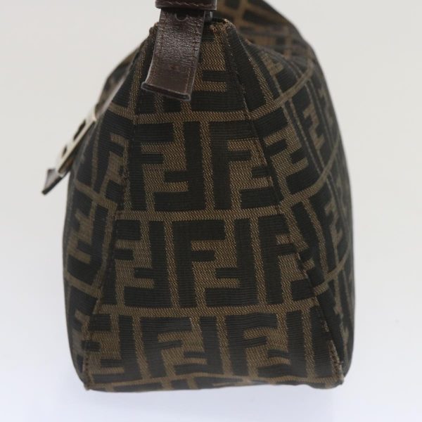 FENDI Zucchino Canvas Mamma Baguette Shoulder Bag Black Brown  ep3562 Discount