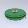 CELINE Coin Purse Leather Green Gold 87854 For Cheap