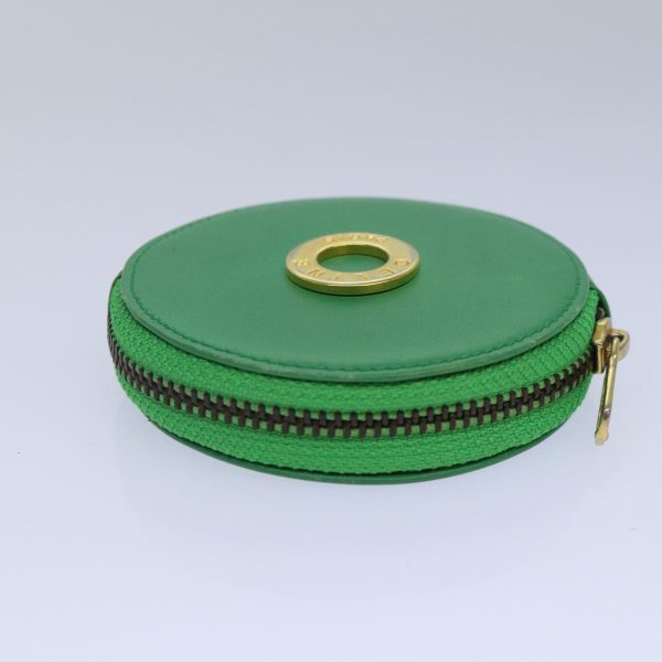 CELINE Coin Purse Leather Green Gold 87854 For Cheap