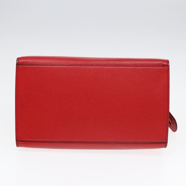 CELINE Trapeze Hand Bag Leather Suede 2way Red Gold 85397 Online