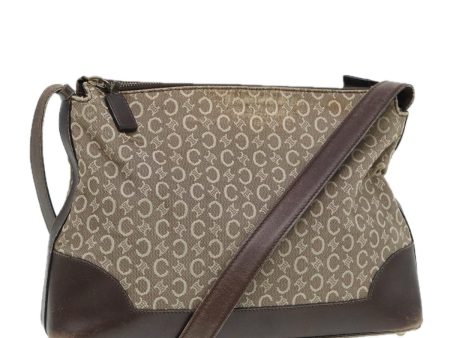 CELINE C Macadam Canvas Shoulder Bag Beige Gold bs16779 Discount