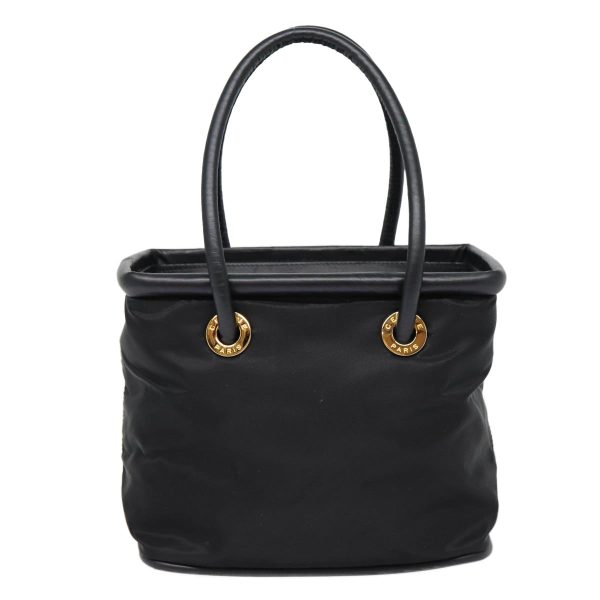 CELINE Hand Bag Nylon Black Gold 86721 Online Sale