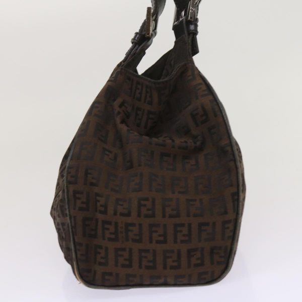 FENDI Zucchino Canvas Shoulder Bag Brown  ac2712 Online Hot Sale