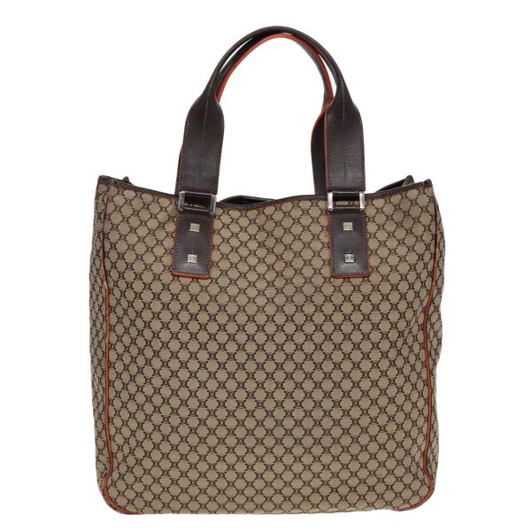 CELINE Macadam Canvas Tote Bag Brown Silver bs18546 Sale