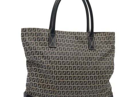 FENDI Zucchino Canvas Tote Bag Navy  80245 Sale