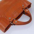 CELINE Hand Bag Leather Orange Silver hk1605 Sale