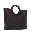 CELINE Macadam Canvas Hand Bag PVC Leather Black 96229 Cheap