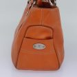 CELINE Hand Bag Leather Orange Silver hk1605 Sale