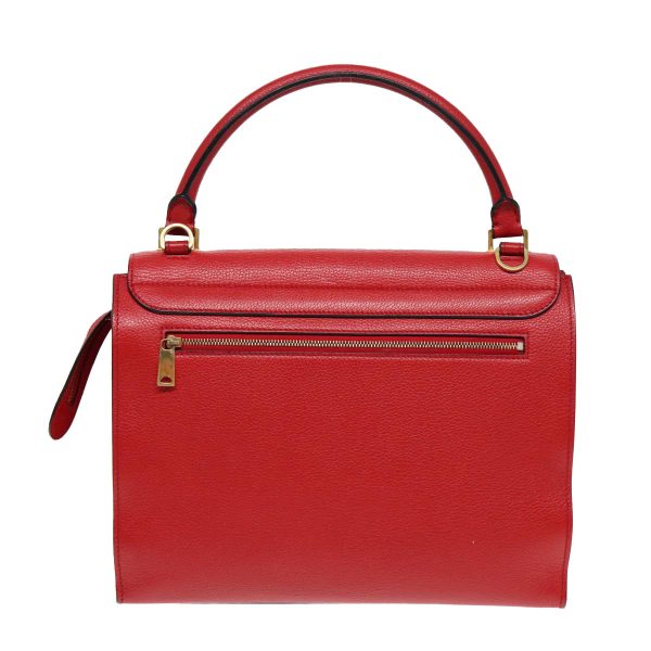 CELINE Trapeze Hand Bag Leather Suede 2way Red Gold 85397 Online