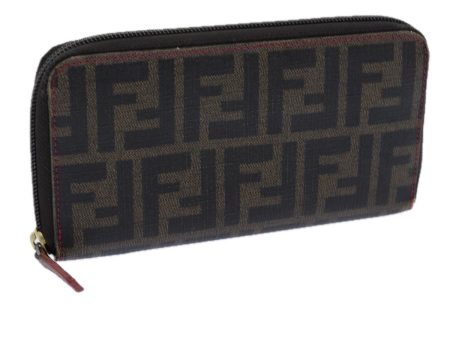 FENDI Zucca Canvas Long Wallet Black Brown  yk11843 Discount