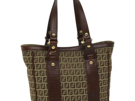 FENDI Zucchino Canvas Tote Bag Beige  fm3244 Cheap