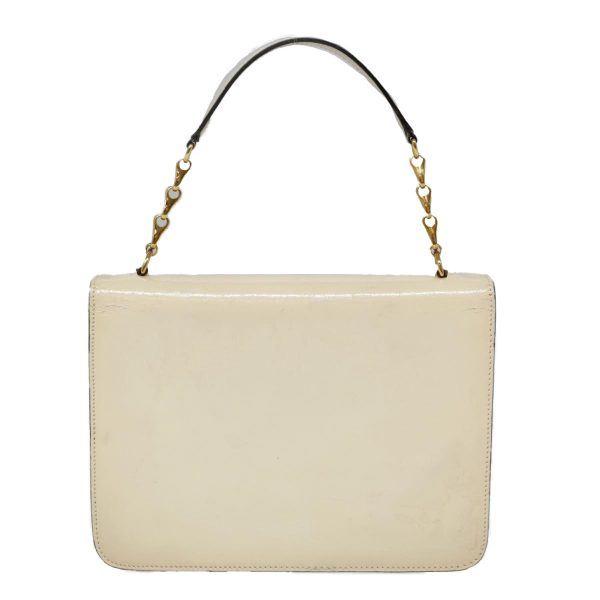 CELINE Hand Bag Patent leather Beige Gold fm3893 Online