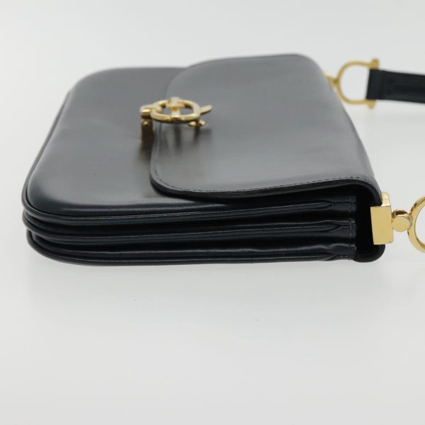 CELINE Horse Carriage Hand Bag Leather Navy yk15581 Online Sale